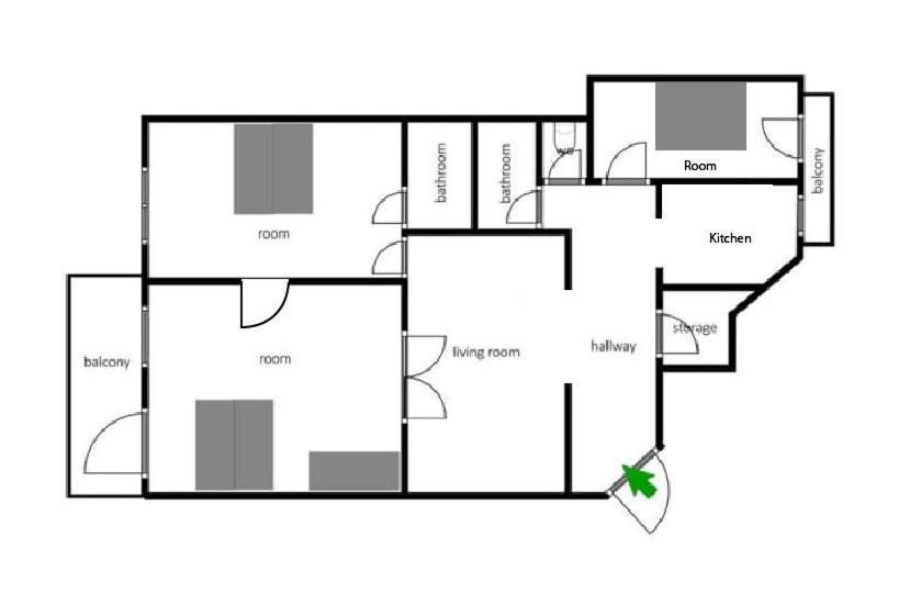 Central&Cozy Balcony!3Bdr 2Bth بودابست المظهر الخارجي الصورة